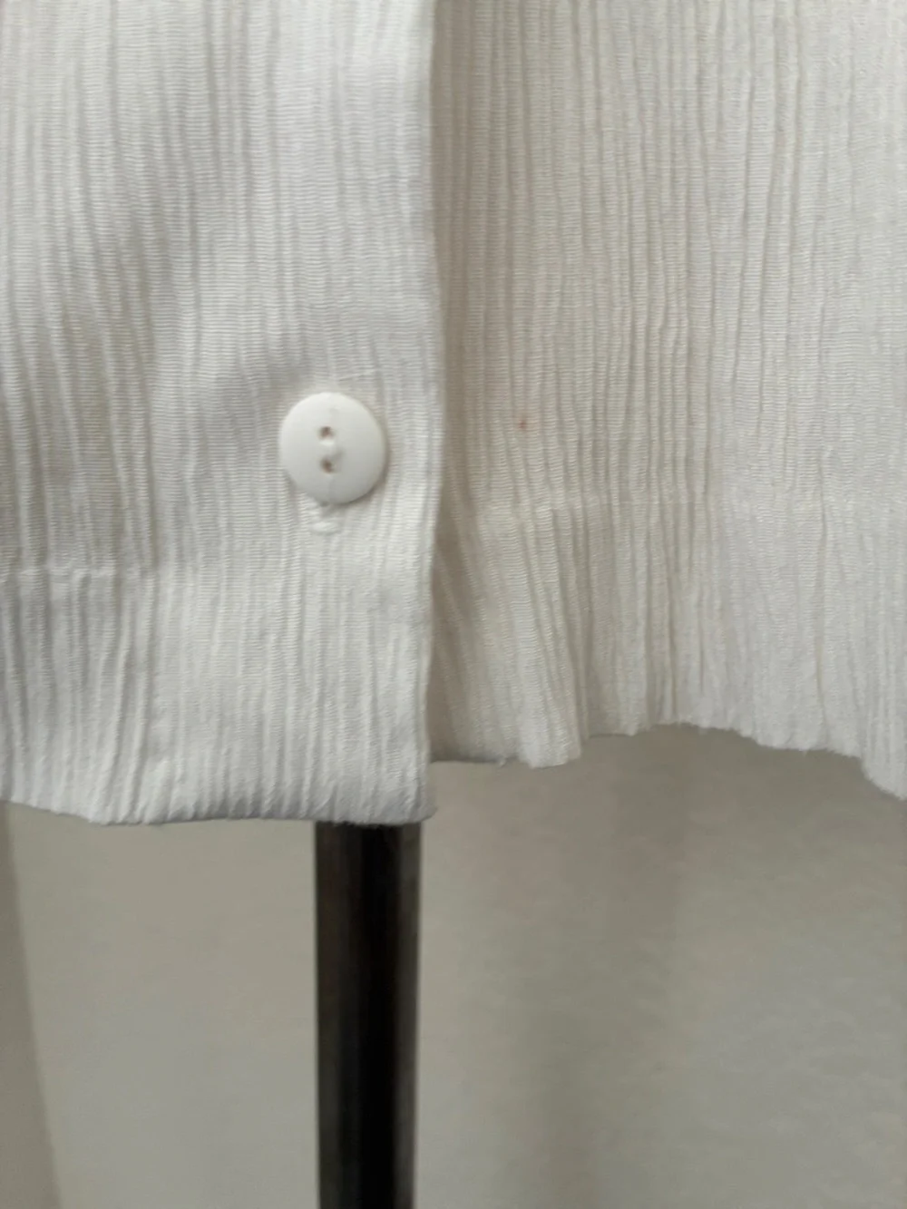 Vintage 80s 90s White Button Down Full Skirt sz 6 Gauze Pockets Minimal Coastal - Picture 4 of 5